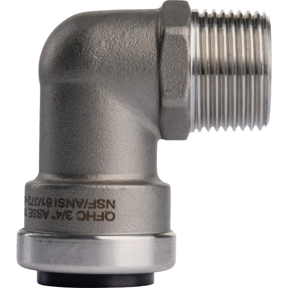 Luxury QuickFitting 3 4 In. Push-to-Connect x 3 4 In. MNPT Stainless Steel 90-Degree Elbow Minimalist