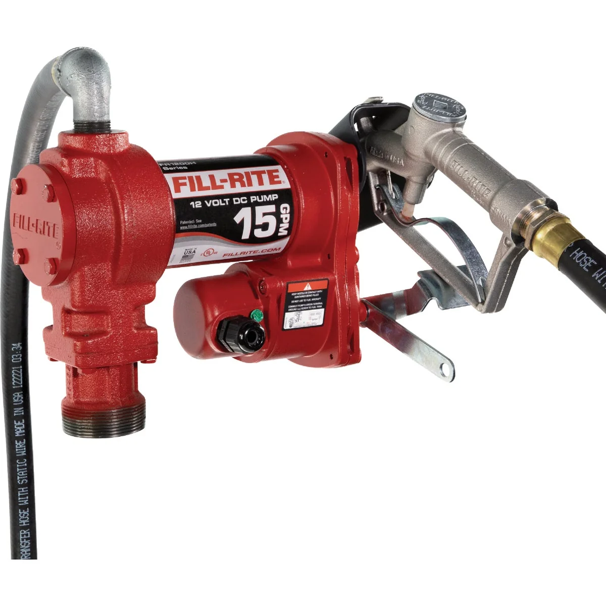 Advanced Fill-Rite 12V DC 15 GPM Fuel Transfer Pump with Nozzle Sophisticated