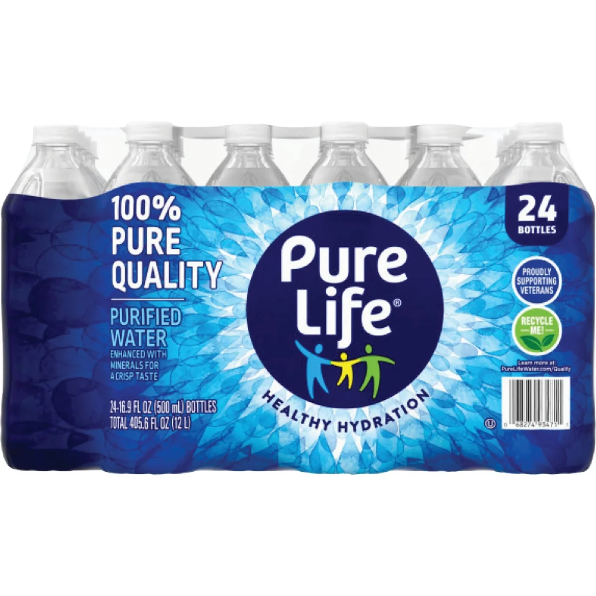 Crafted Pure Life 0.5 Liter Bottled Purified Water 24-Pack Versatile