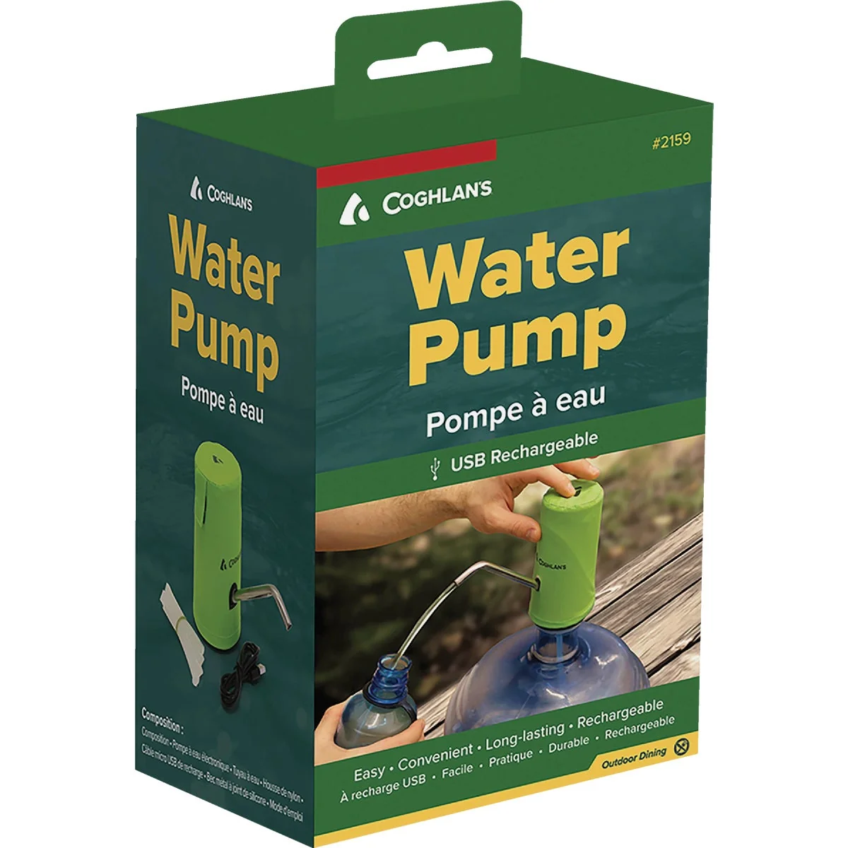 Sustainable Coghlans USB Rechargeable Water Pump Premium Material