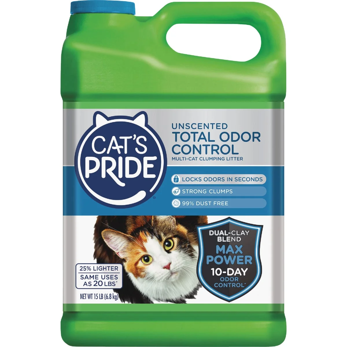 Selected Cat's Pride 15 Lb. Multi-Cat Clumping Unscented Total Odor Control Cat Litter Secure