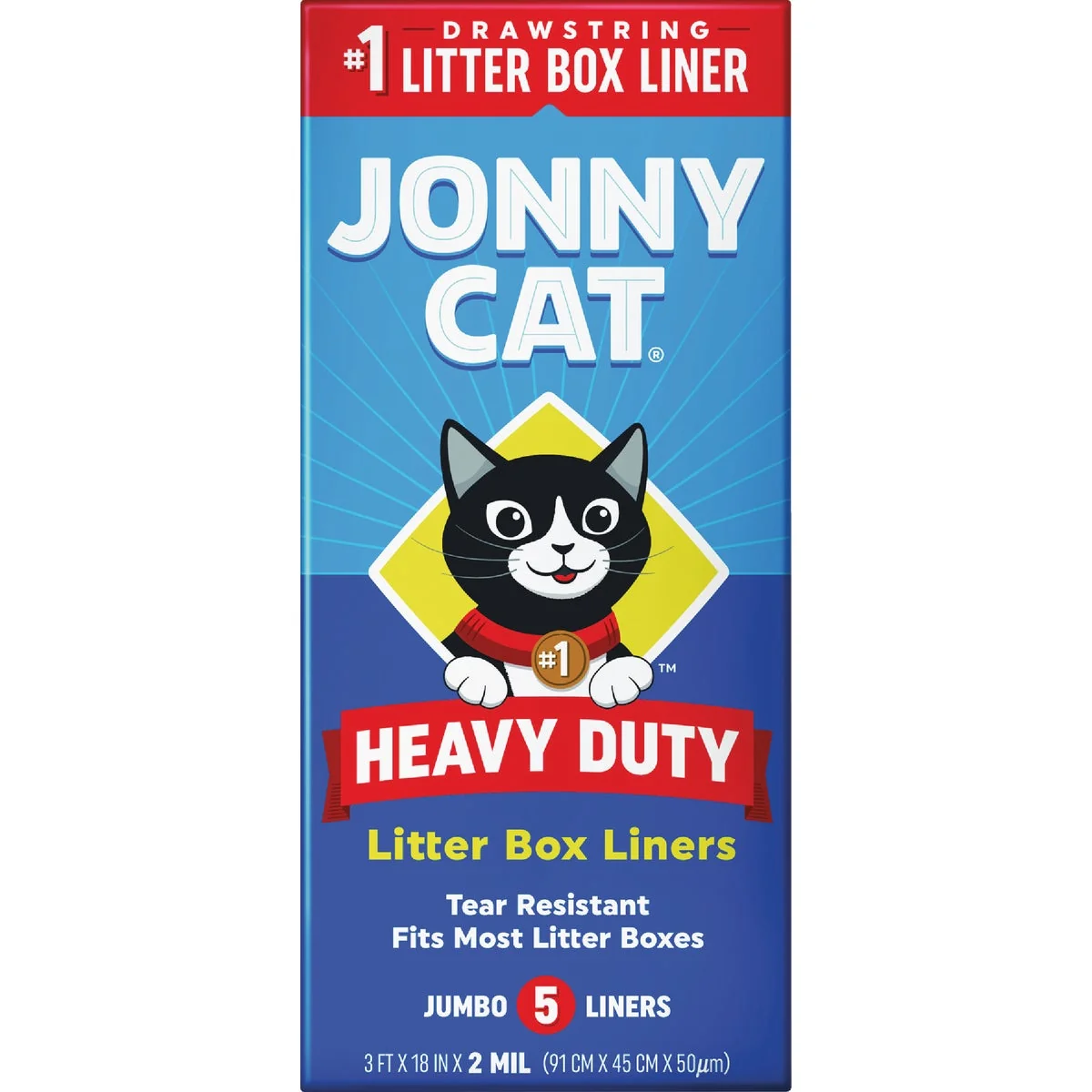 Sophisticated Jonny Cat Disposable Jumbo Litter Box Liner 5-Pack Elegant