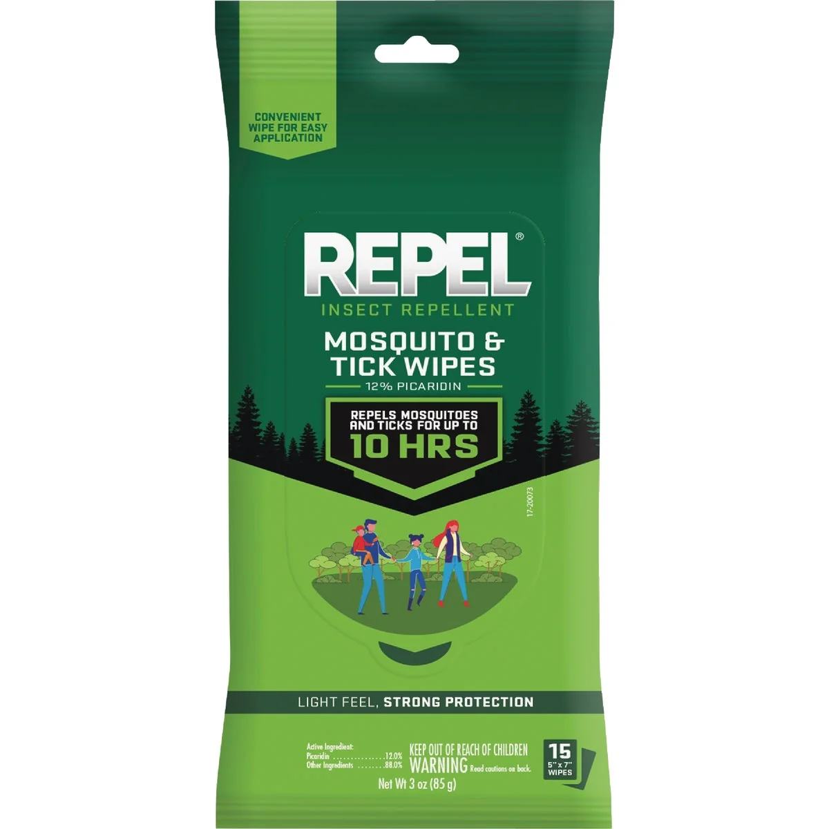 Versatile Repel Mosquito Tick Repellent Wipes 15-Pack Detailed