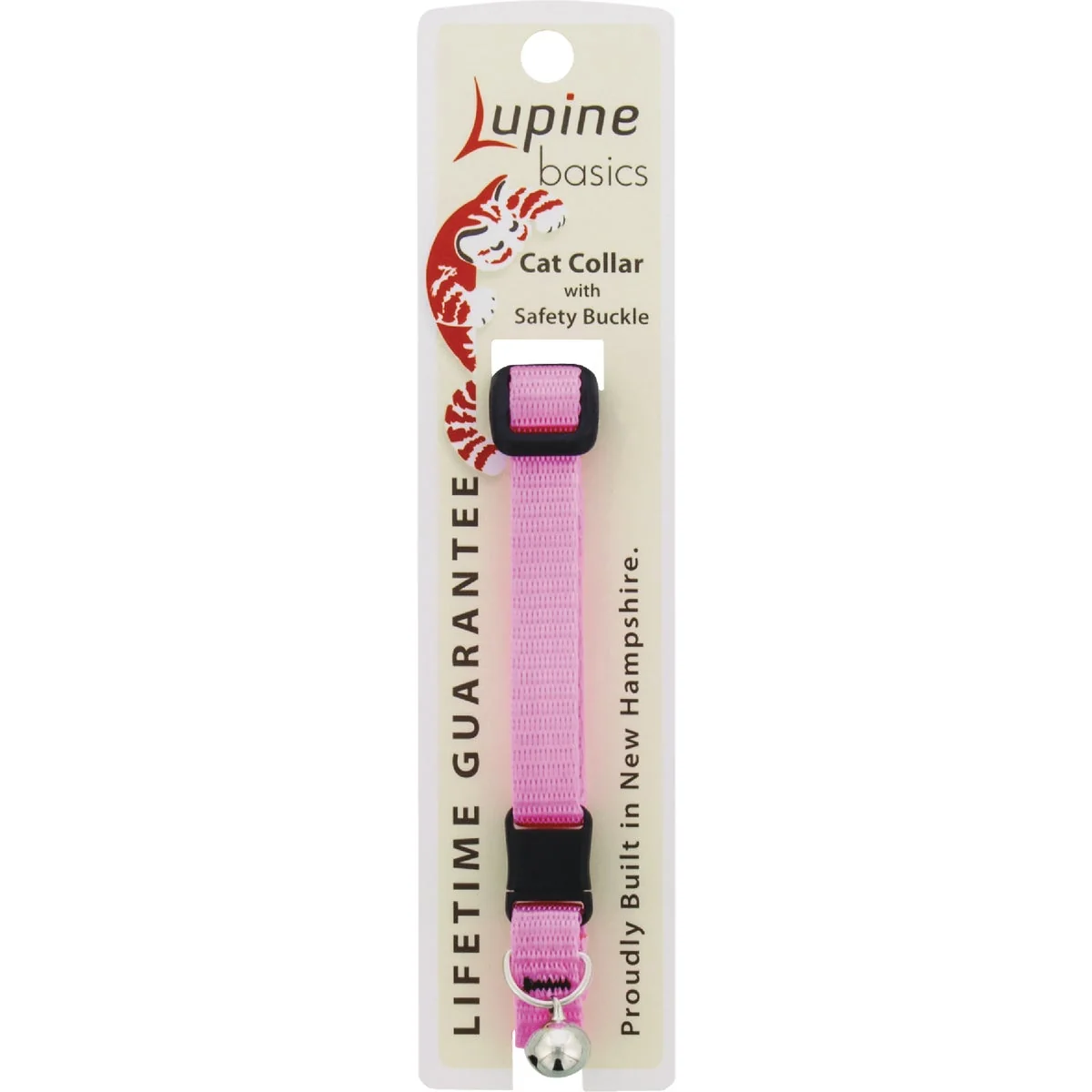 Premium Material Lupine 1 2 In. Adjustable Pink Cat Collar with Bell High-Performance