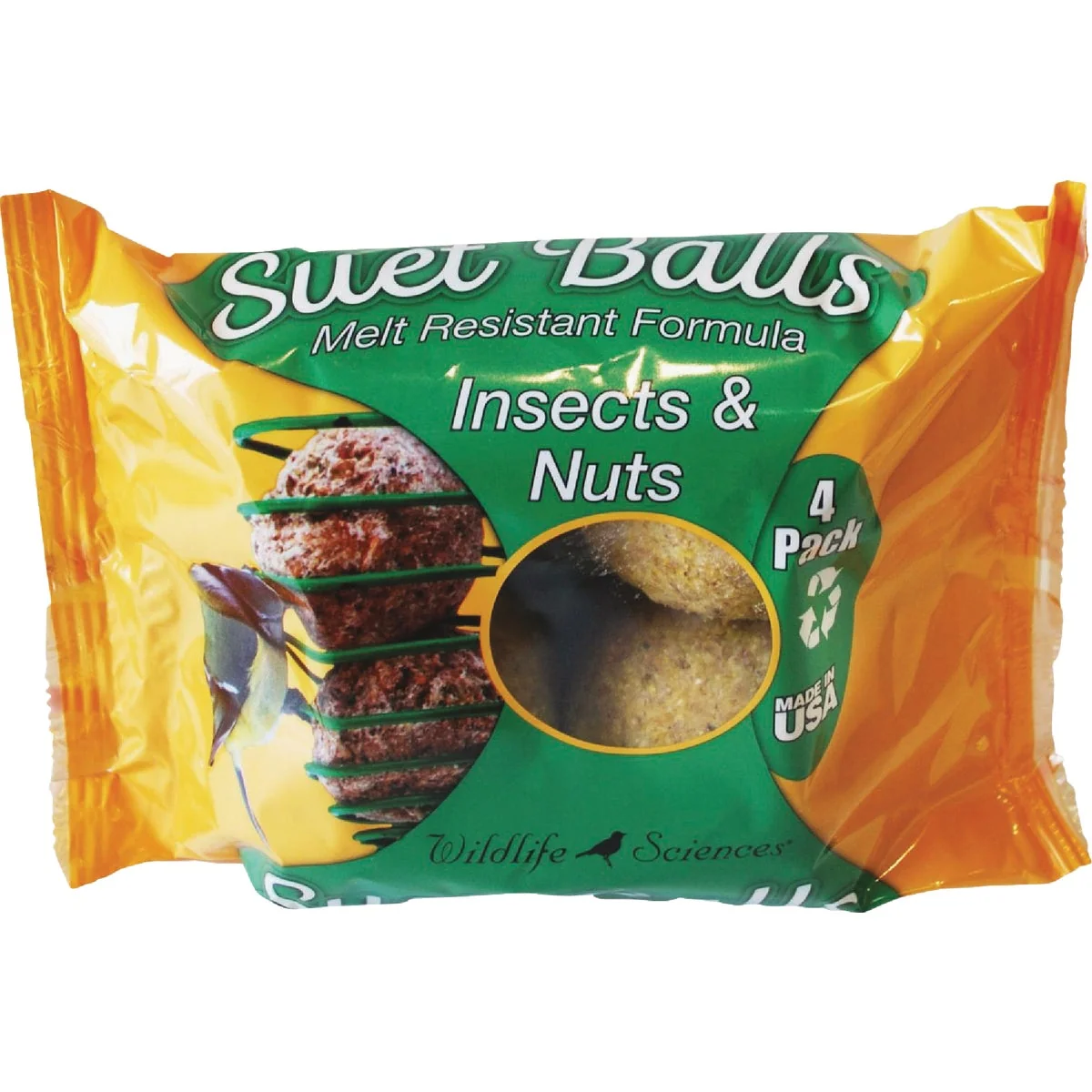 First-Class Wildlife Sciences Insect Nut Suet Ball 4 Pack Functional