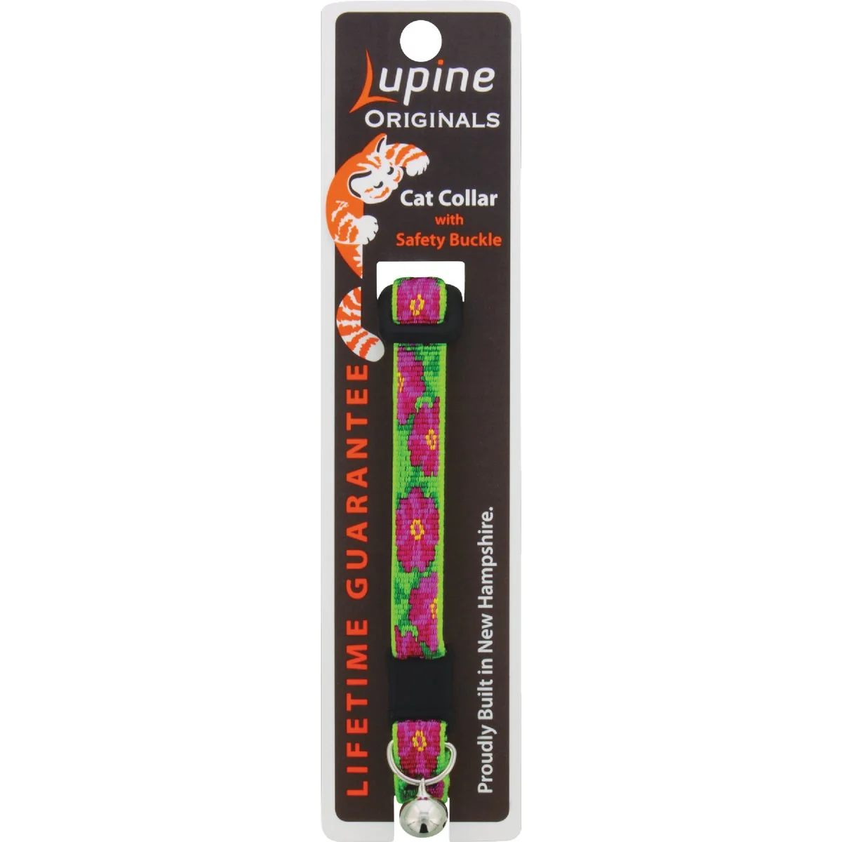Top-Quality Lupine 1 2 In. Adjustable Petunias Cat Collar with Bell Genuine