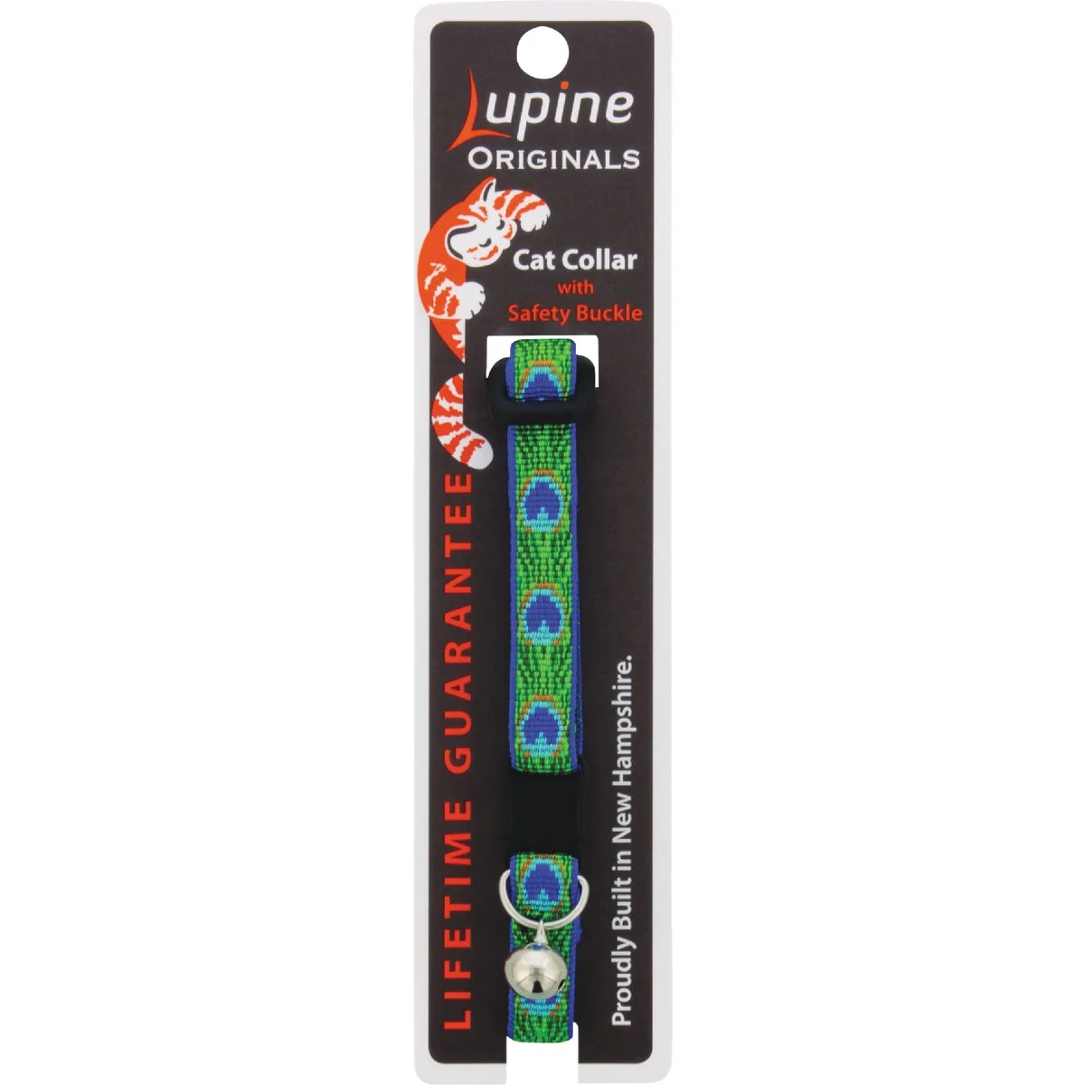 Long-Lasting Lupine 1 2 In. Adjustable Tail Feathers Cat Collar with Bell Recyclable