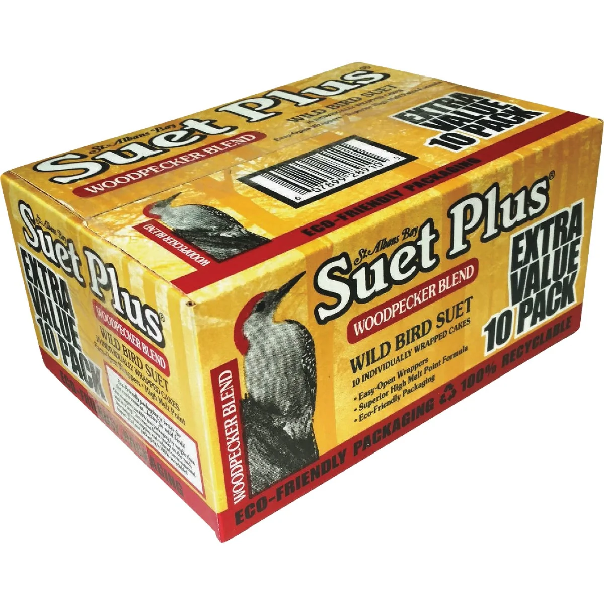 Sustainable Suet Plus Woodpecker Blend Suet 10-Pack Top-Quality