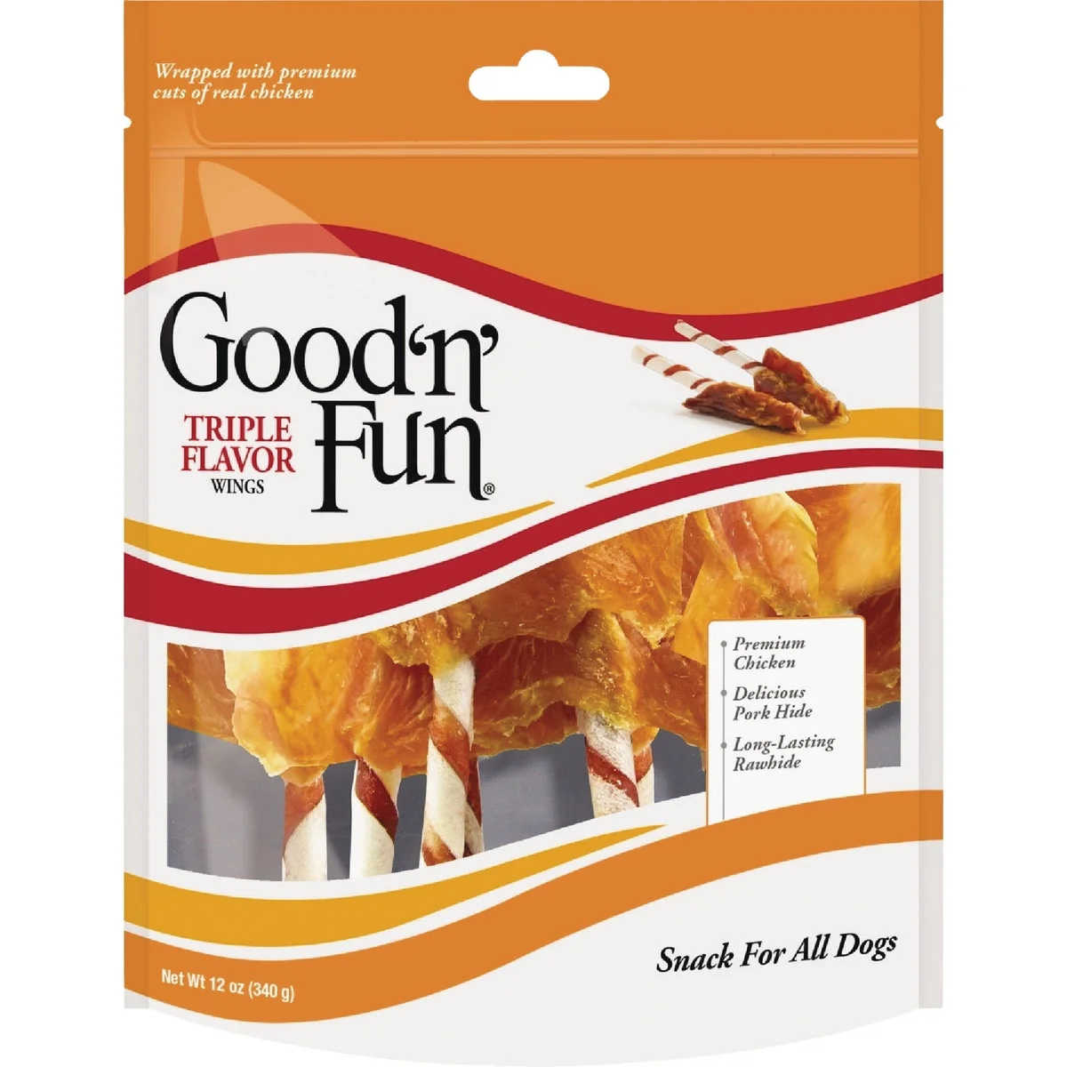 Superior Good 'N' Fun Triple Flavor Wings 12 Oz. Dog Snack Versatile
