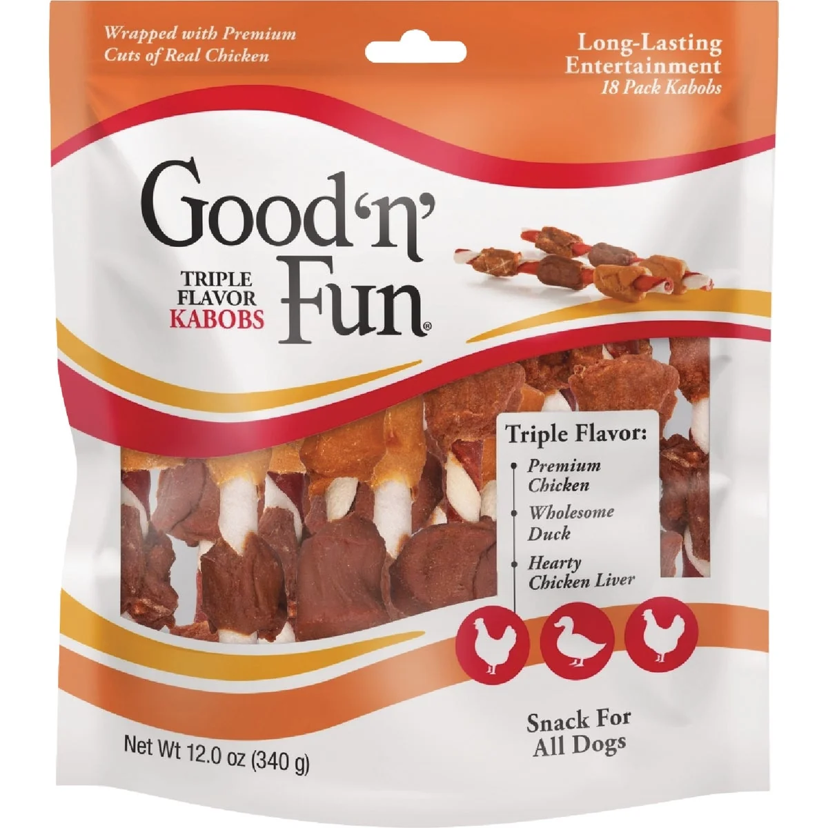 Verified Good 'N' Fun Triple Flavor Kabob Dog Snack 18-Pack Certified