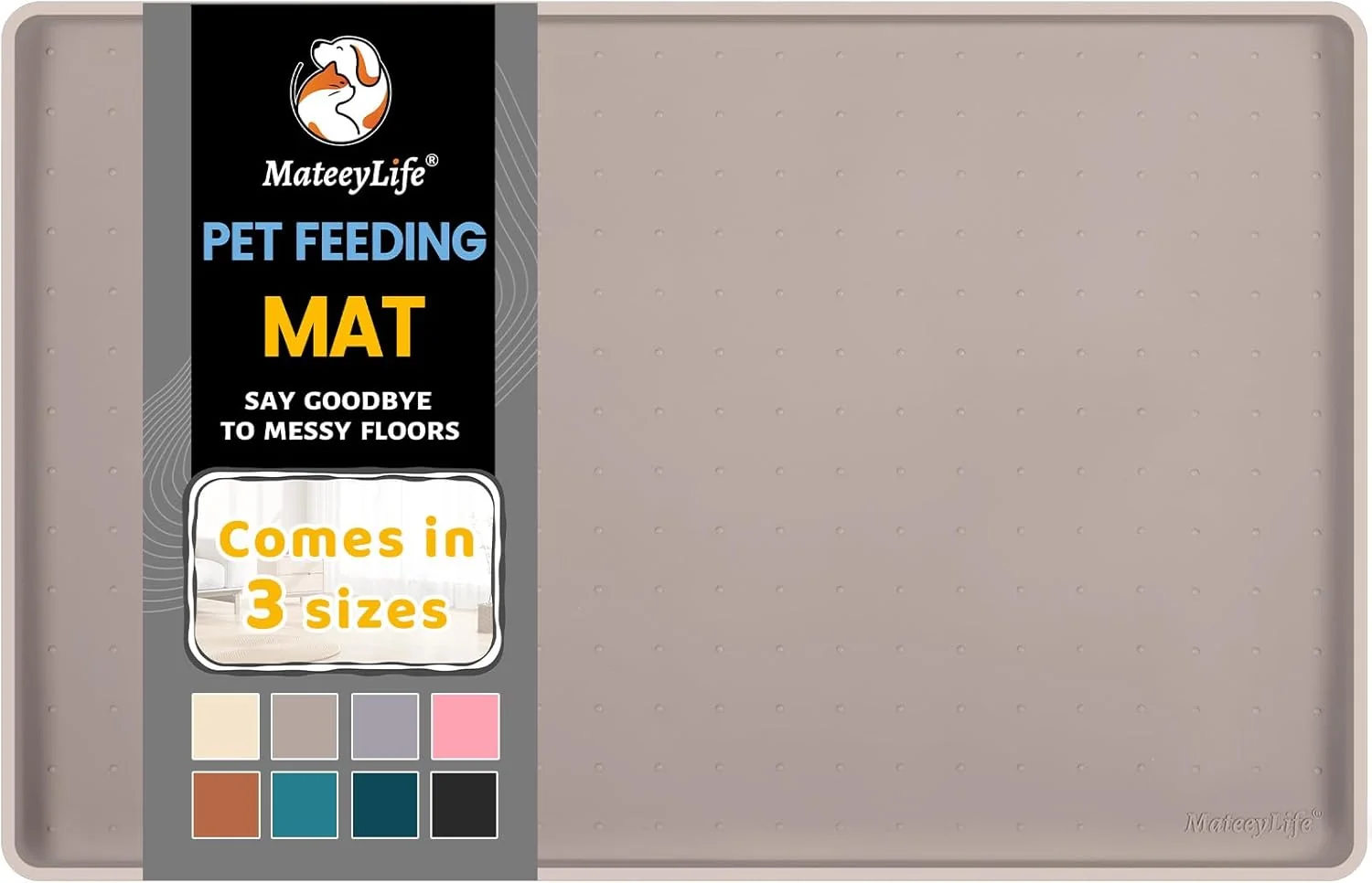 Traditional MateeyLife Silicone Cat Dog Food Mat for Floors Waterproof Anti-Slip Dog Bowl Mats for Food and Water Pet Feeding Mats with Lip to Prevent Spills Pet Placemat for Messy Drinkers to Protect Floors Exceptional