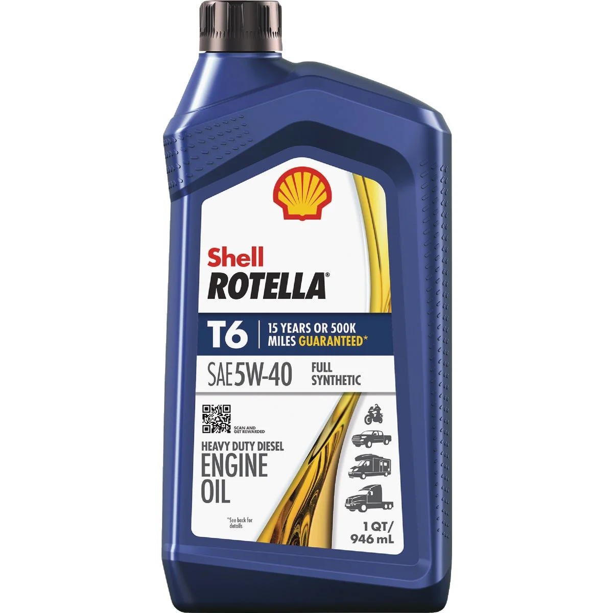 High-Grade Rotella T6 5W40 Oil 1 Qt. Environmentally Friendly