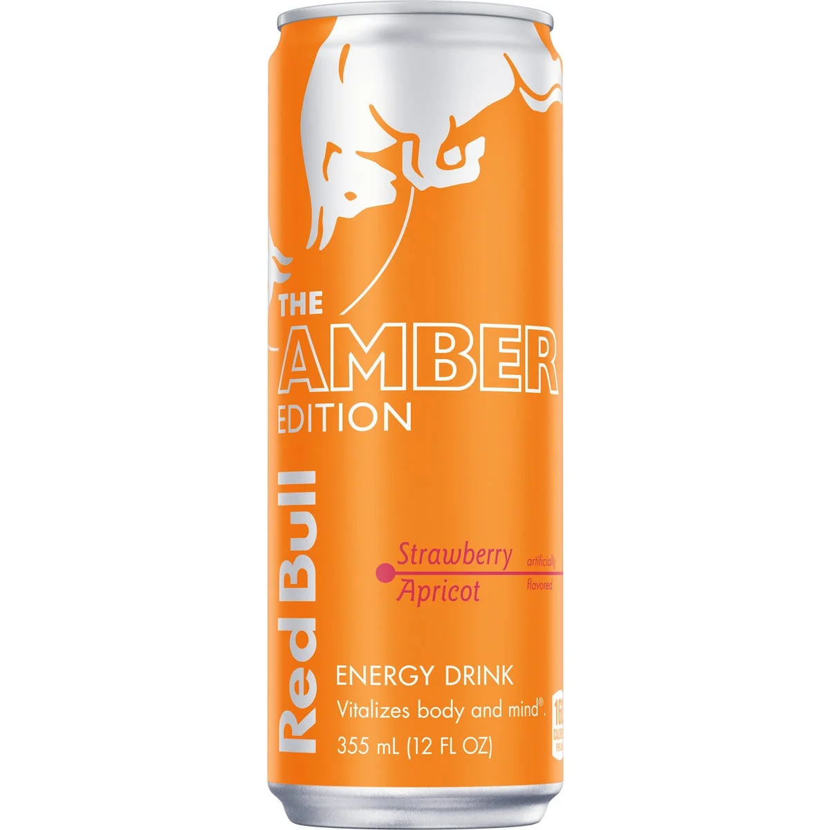 Solid Red Bull 12 Oz. Amber Edition Strawberry Apricot Energy Drink Professional