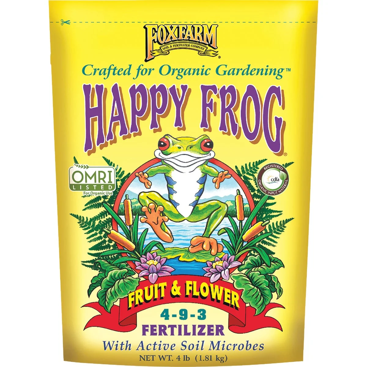 Smooth FoxFarm Happy Frog 4 Lb. Fruit Flower Fertilizer Superior