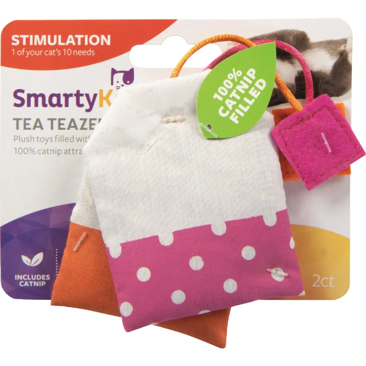 Original Design SmartyKat Tea Teazers Catnip Filled Cat Toy 2-Pack Minimalist