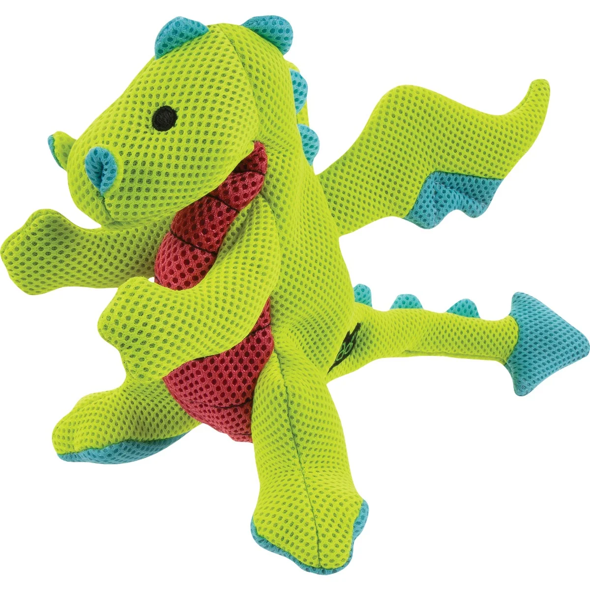 Premium goDog Dragons Small Green Squeaky Plush Dog Toy Unique