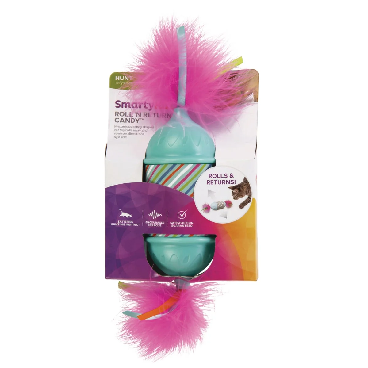 Secure SmartyKat Roll N Return Candy Mysterious Motion Cat Toy Verified