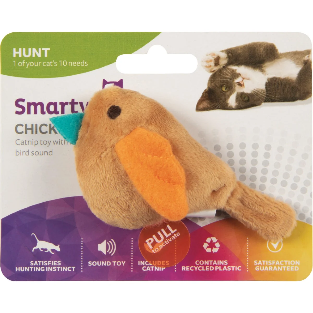 Reusable SmartyKat Chickadee Chirp Electronic Sound Catnip Cat Toy Modern