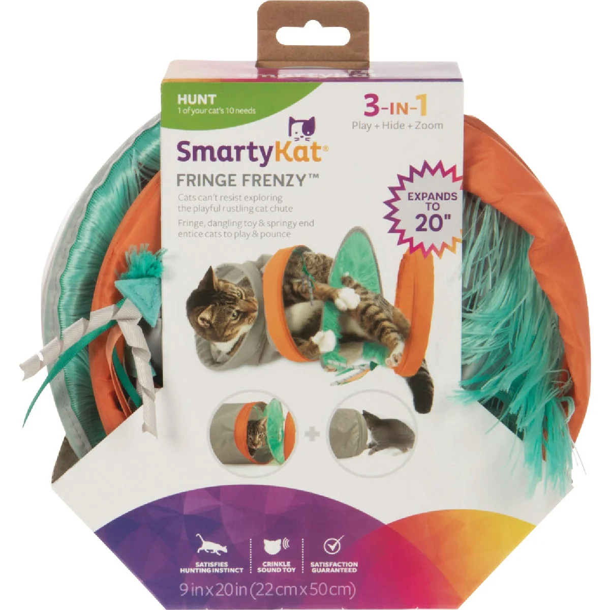 Exceptional SmartyKat Fringe Frenzy Spring Tunnel Cat Toy Efficient