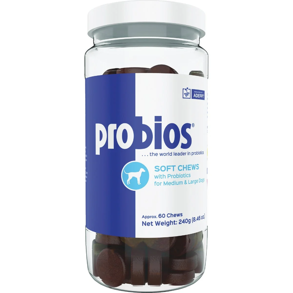 Elite Probios Medium Large Dog Probiotic Soft Chew 60-Count Unique