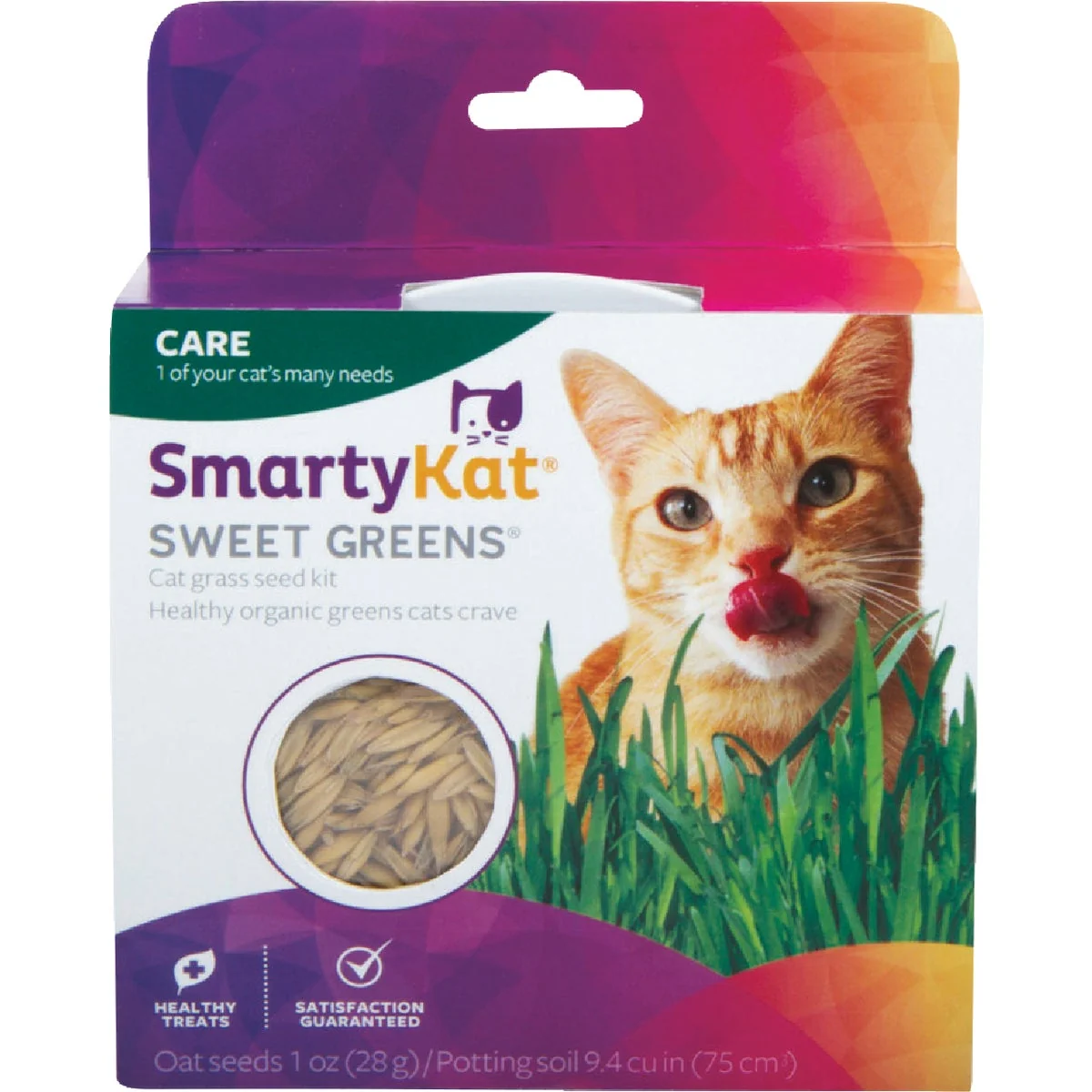 Environmentally Friendly SmartyKat Sweet Greens 1 Oz. Organic Oat Grass Cat Grass Grow Kit Soft