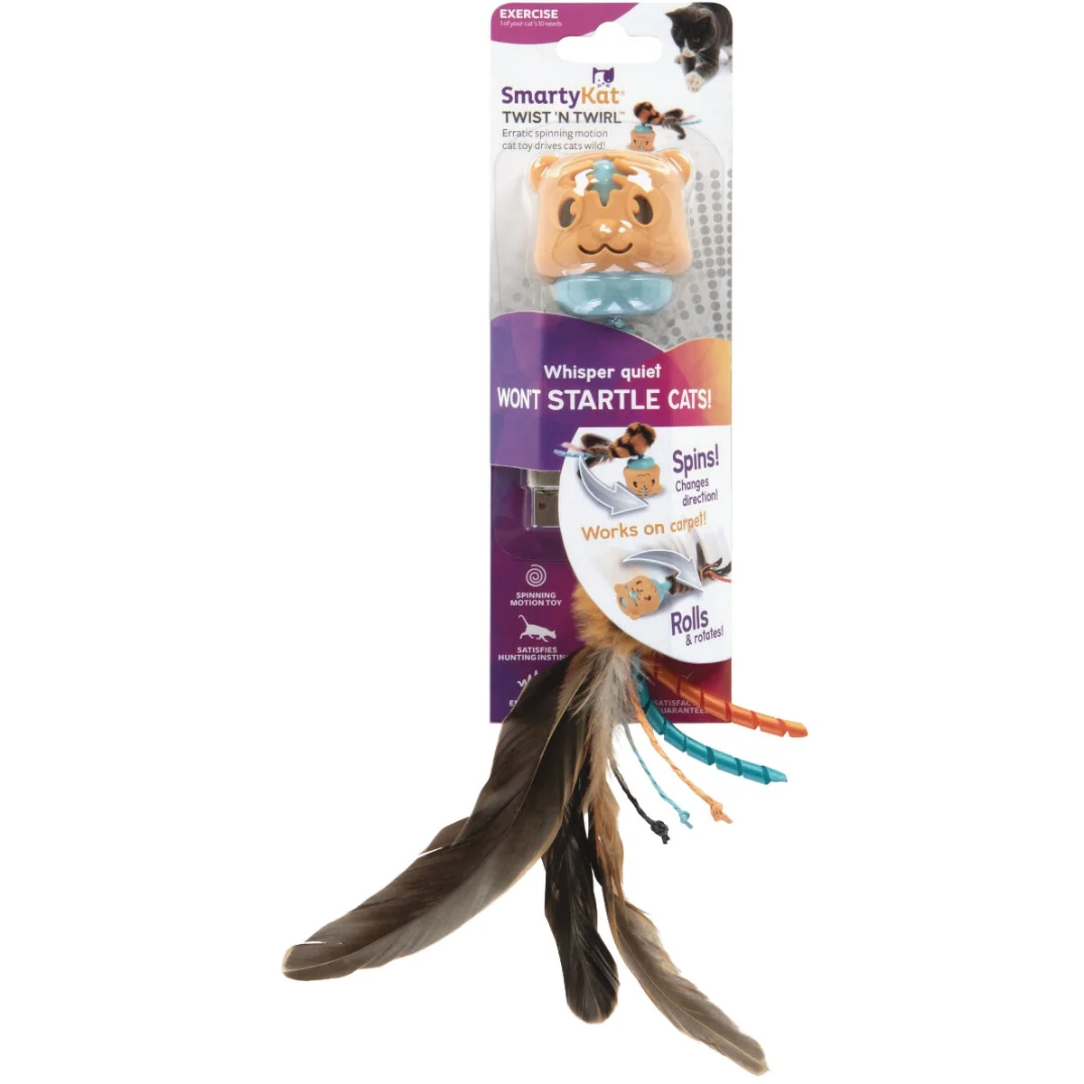 User-Friendly SmartyKat Twist 'N Twirl Electronic Motion Cat Toy Enhanced