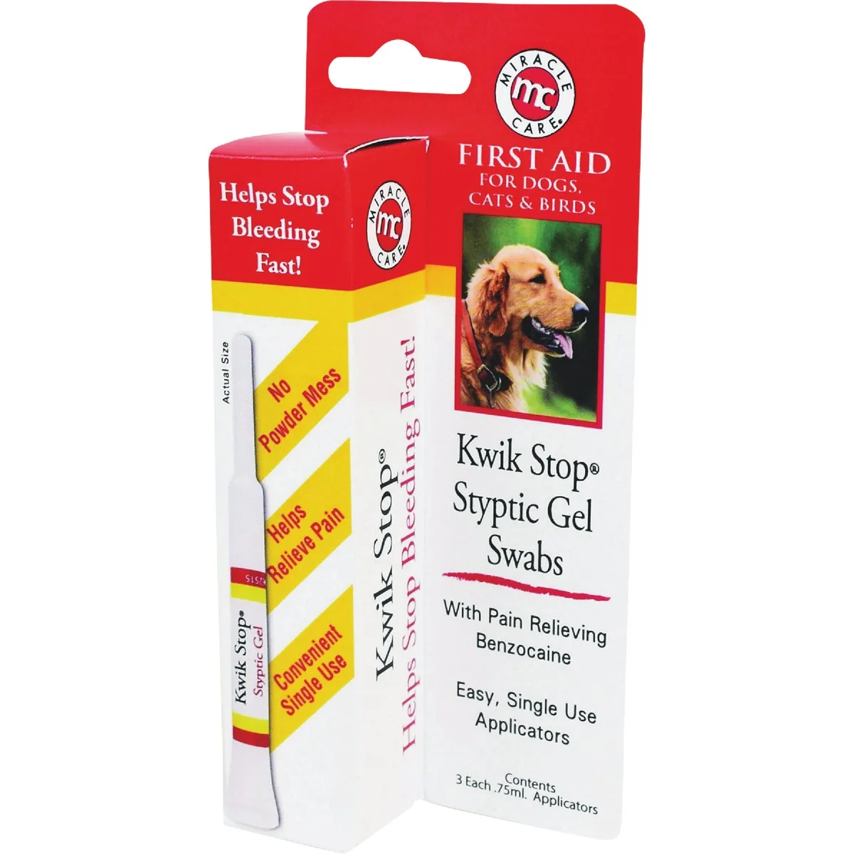 Functional Care Kwik-Stop Styptic Gel Swab 3-Pack Next-Generation