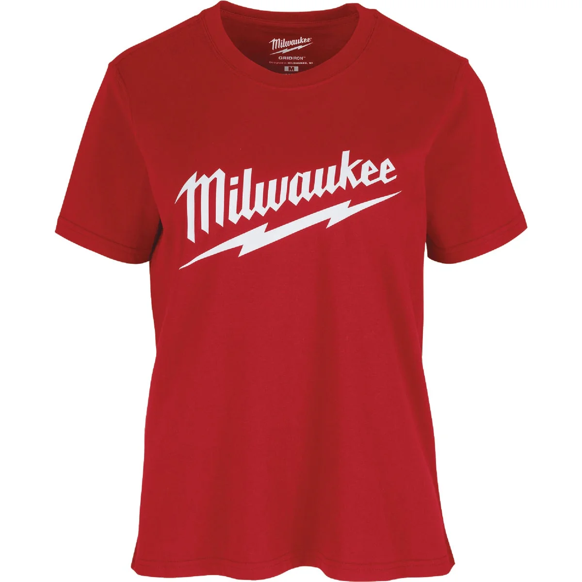 Crafted Milwaukee GridIron Women's Medium Red Short Sleeve Pocket T-Shirt Carefully Designed
