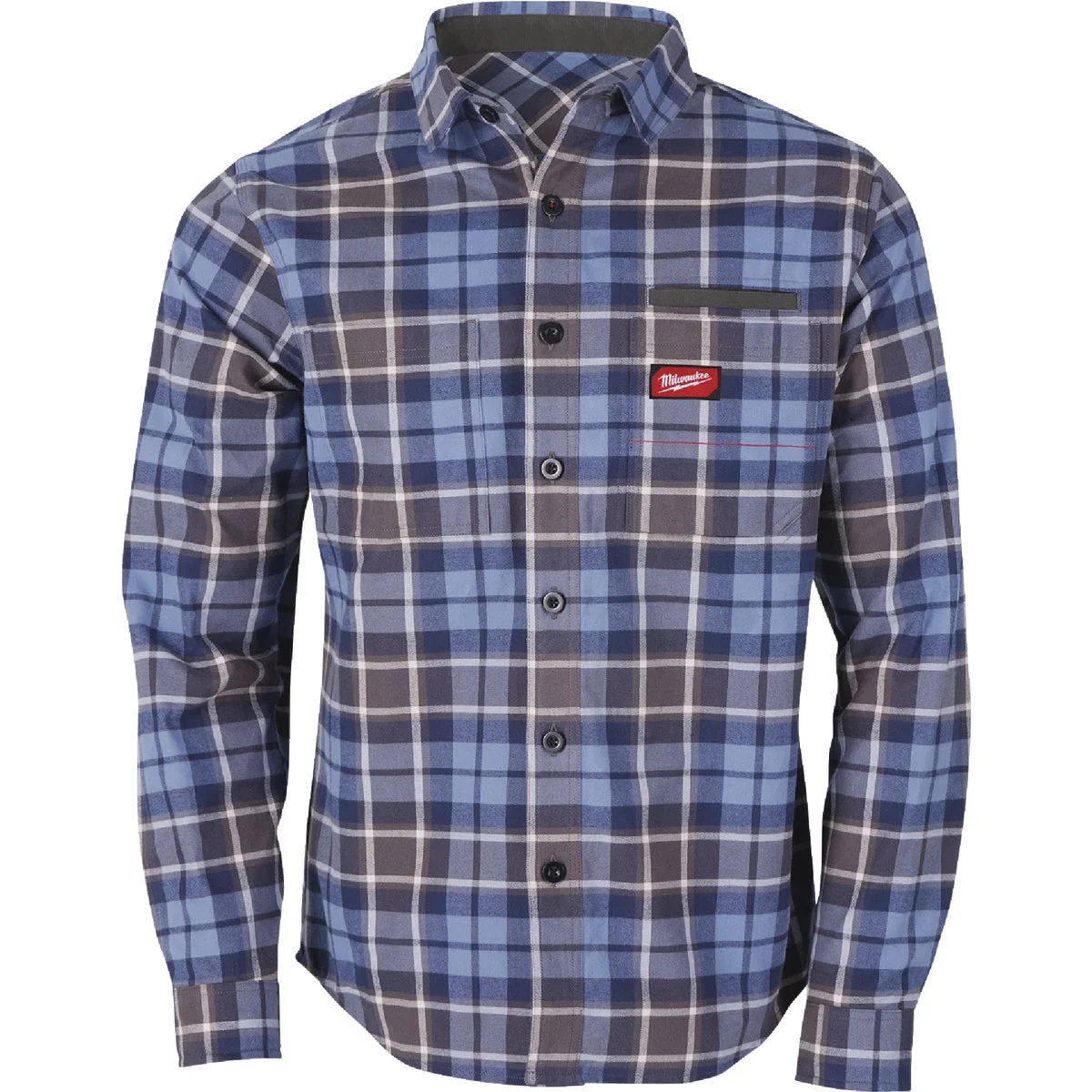 Next-Generation Milwaukee GridIron Men's Large Blue Long Sleeve Flannel Shirt Easy-to-Use