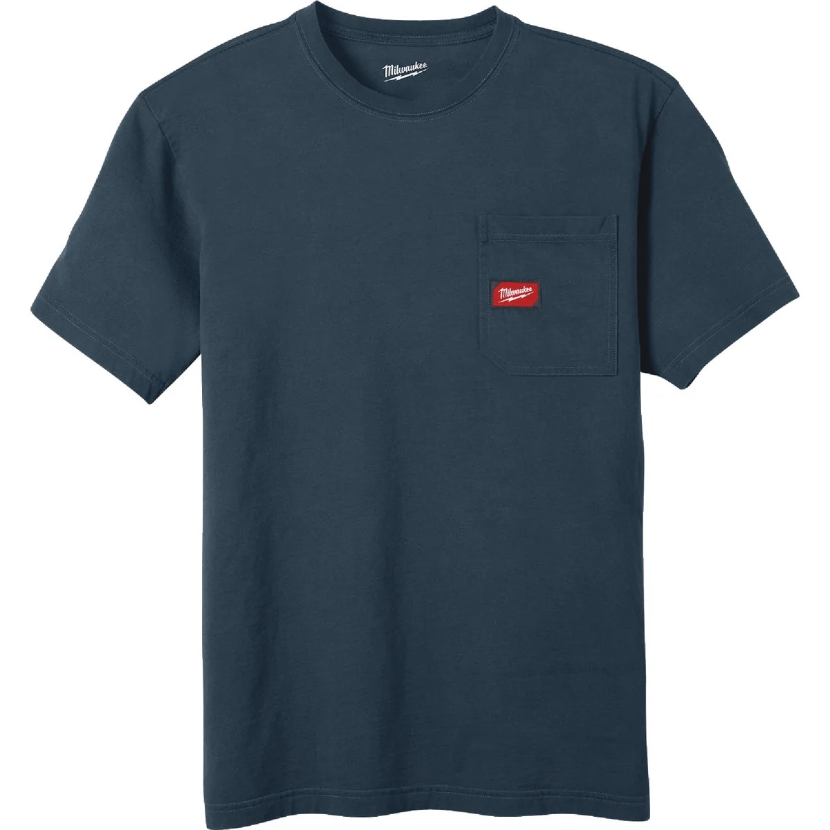 Professional Milwaukee GridIron Men's 2XL Blue Short Sleeve Pocket T-Shirt Natural