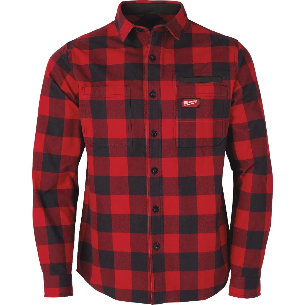 Casual Milwaukee GridIron Men's Large Red Long Sleeve Flannel Shirt Advanced