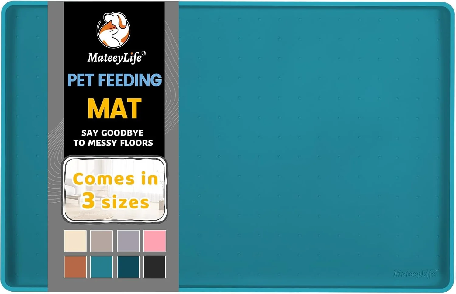 Elegant MateeyLife Silicone Cat Dog Food Mat for Floors Waterproof Anti-Slip Dog Bowl Mats for Food and Water Pet Feeding Mats with Lip to Prevent Spills Pet Placemat for Messy Drinkers to Protect Floors Convenient