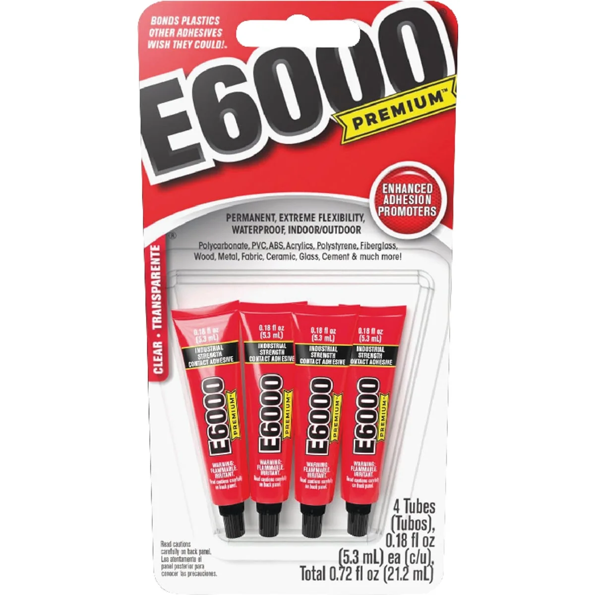 Easy-to-Use E6000 PREMIUM 0.18 Oz. Clear Adhesive 4-Pack Original