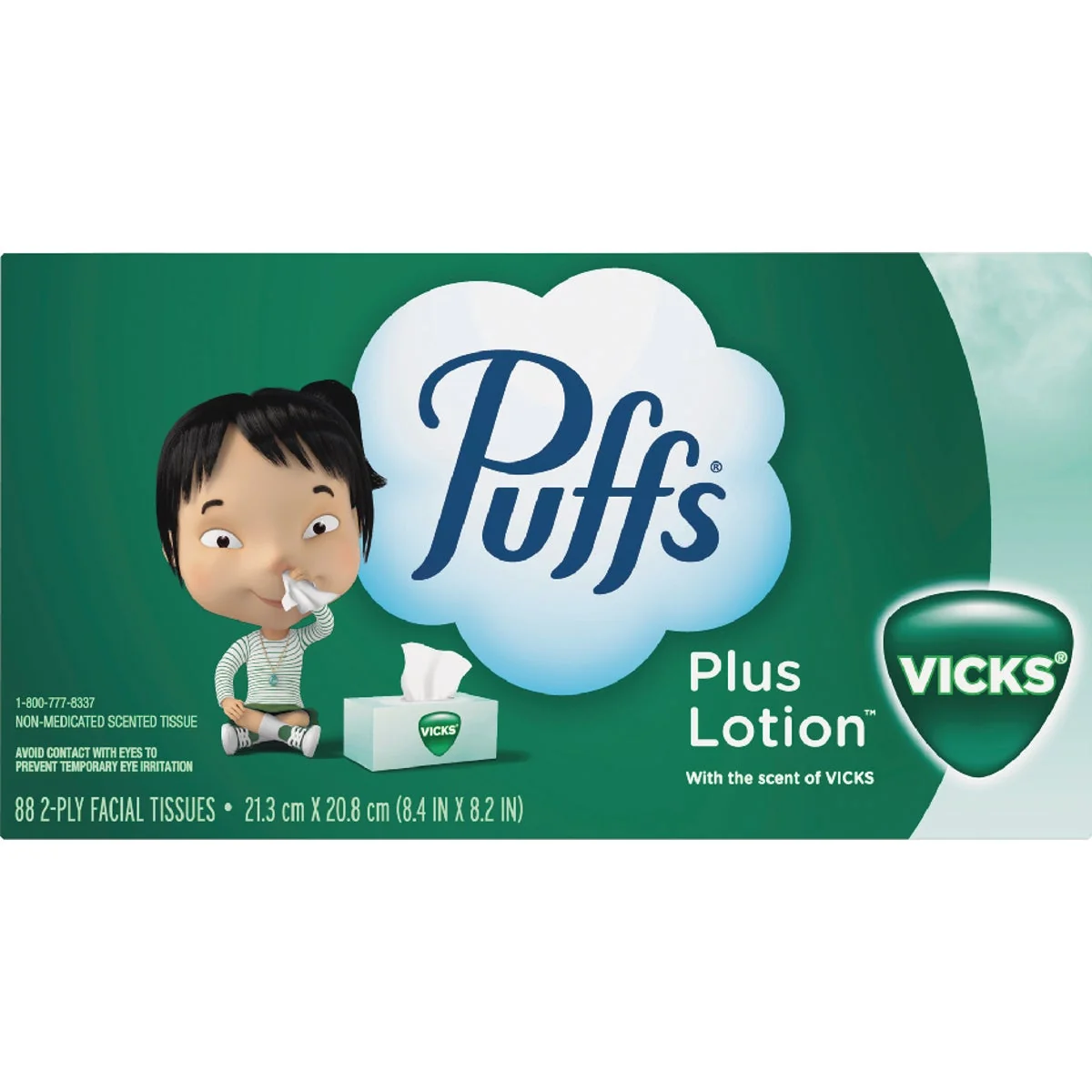 Fine Puffs Plus Lotion Facial Tissue With Vick's Scent 88-Count Authentic
