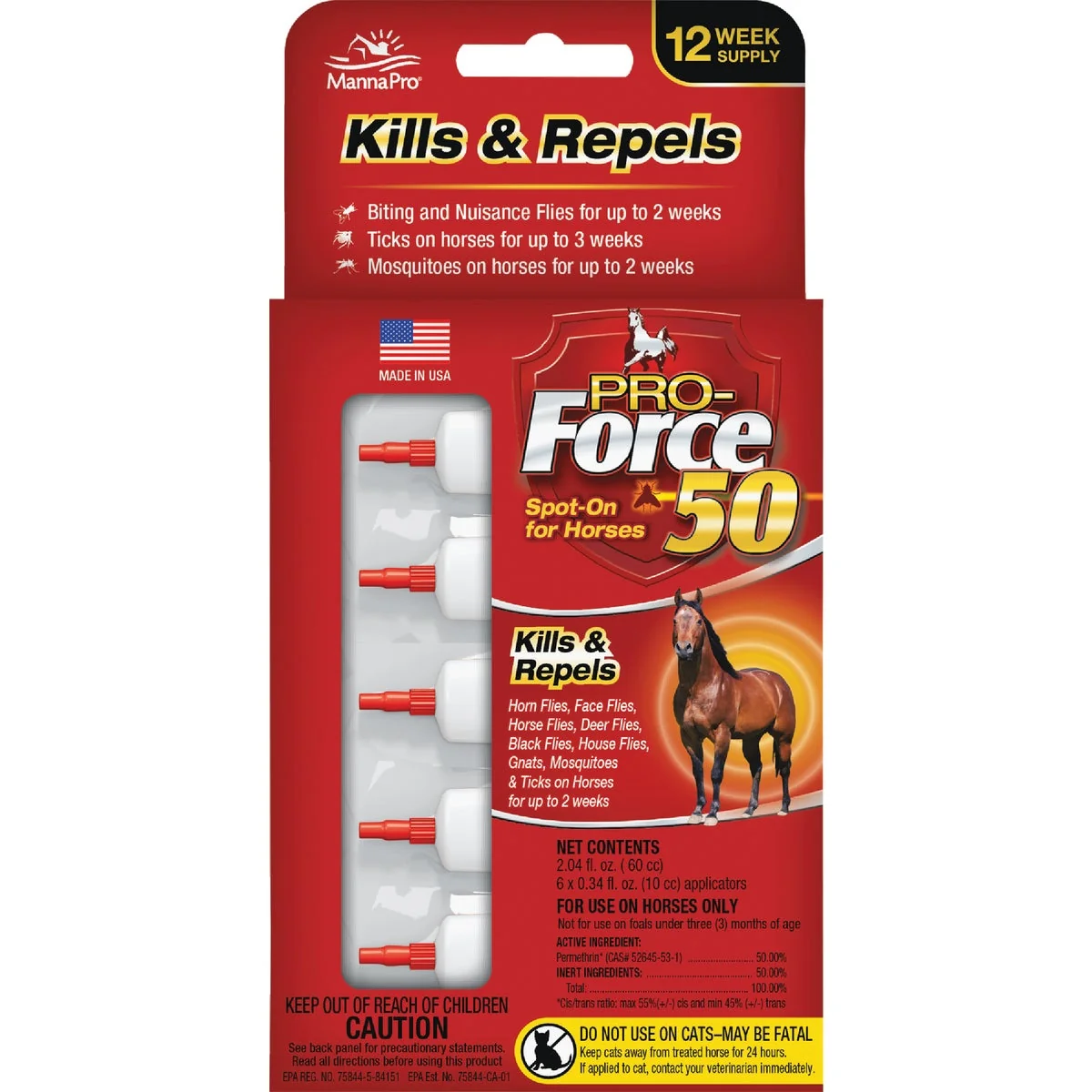 Efficient Manna Pro Pro Force 50 Spot-On Fly Killer Repeller 6 Pack Next-Generation