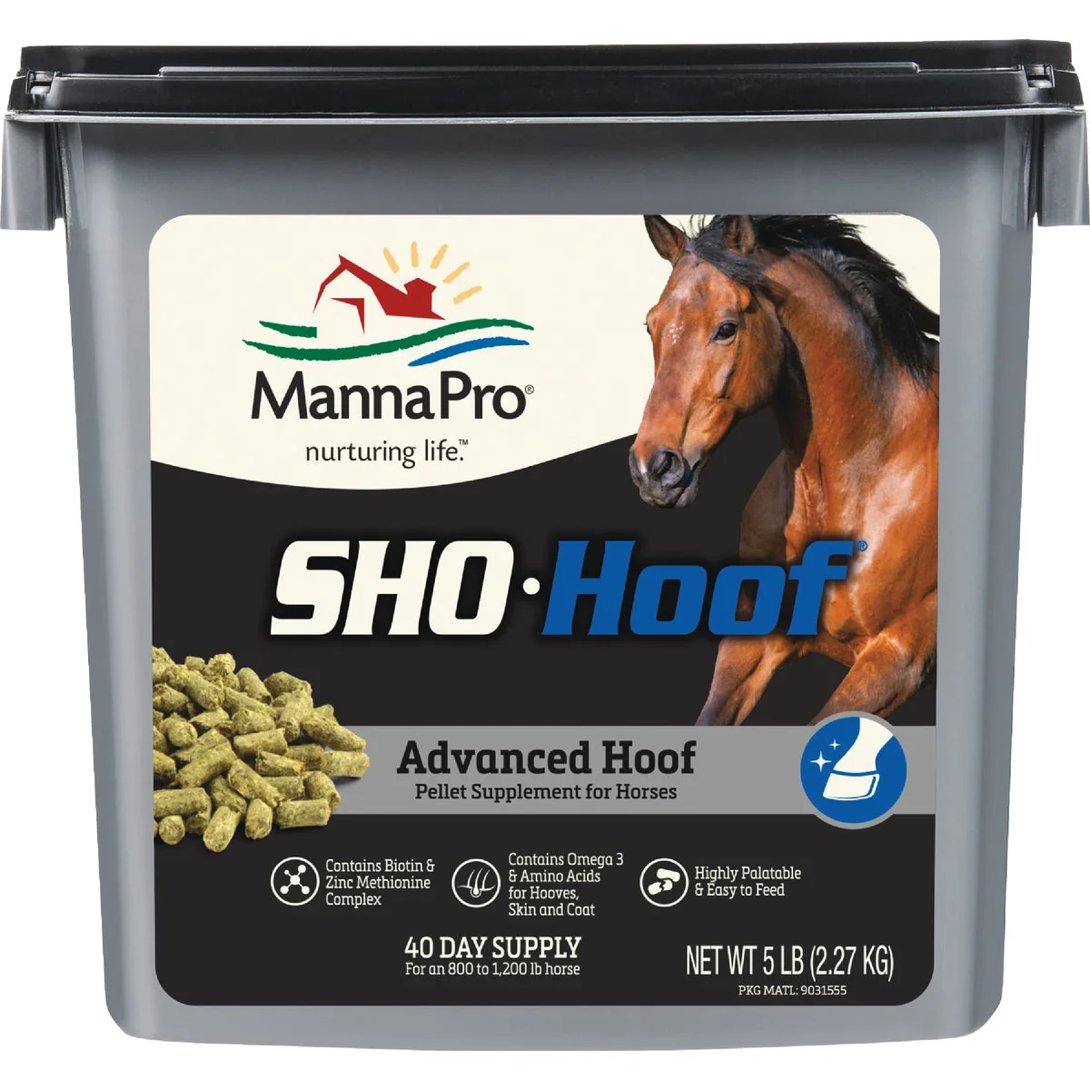 Secure Manna Pro Horse Sho-Hoof 5 Lb. Hoof-Biotin Zinc Horse Supplement Functional