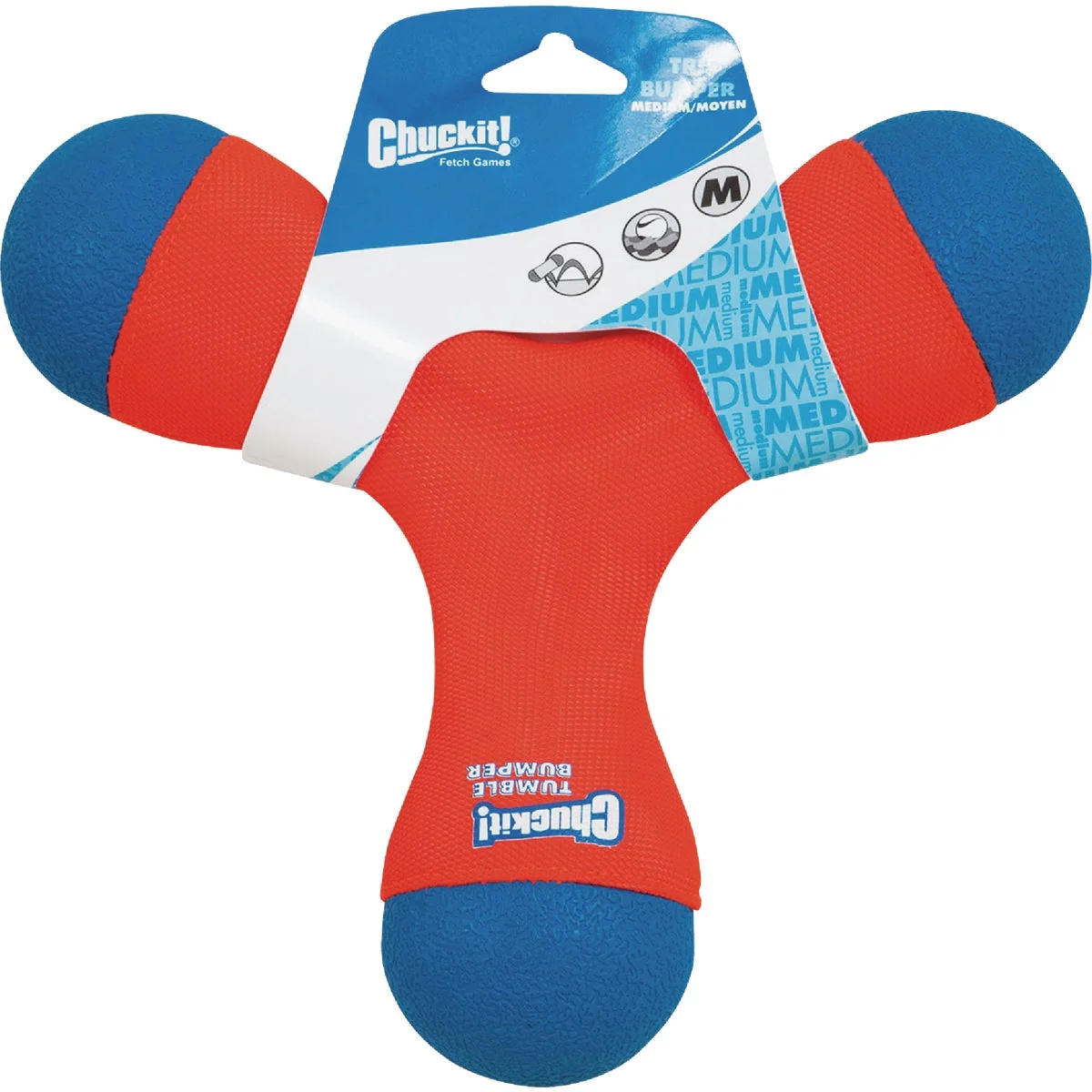 Recyclable Chuckit Medium Tri-Bumper Dog Toy Relaxed