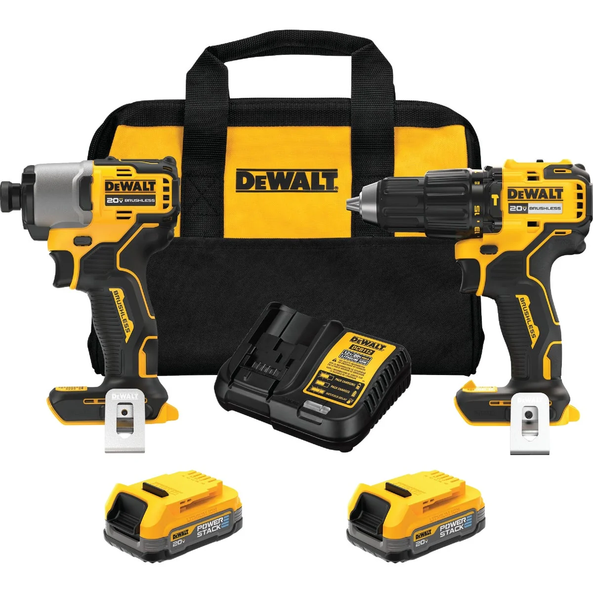 Environmentally Friendly DEWALT 20V MAX 2-Tool Brushless Cordless Hammer Drill Driver Impact Driver Combo Kit with 2 1.7 Ah POWERSTACK Batteries Charger Fashionable