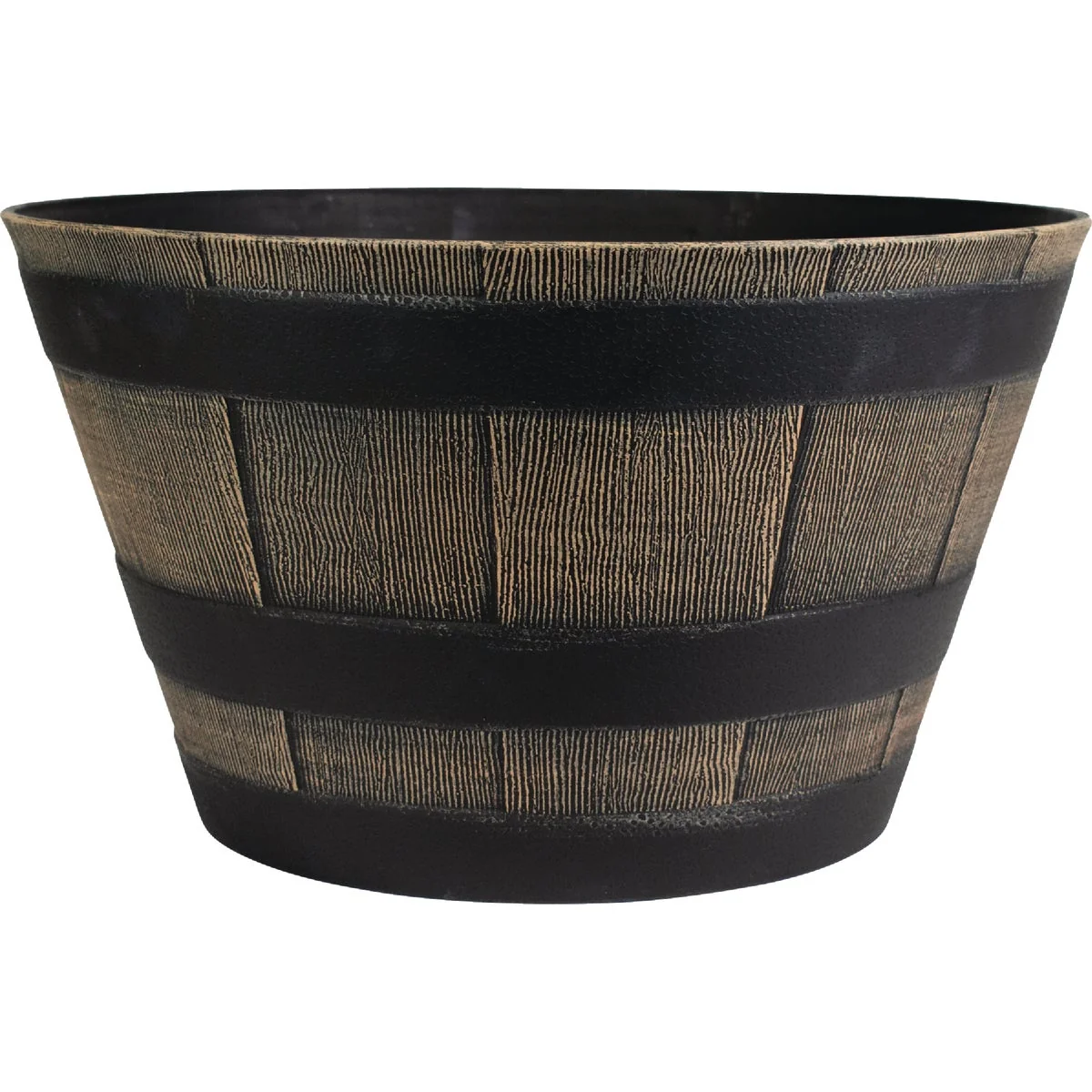 Genuine HC Companies 16 In. Resin Whiskey Barrel Planter Secure
