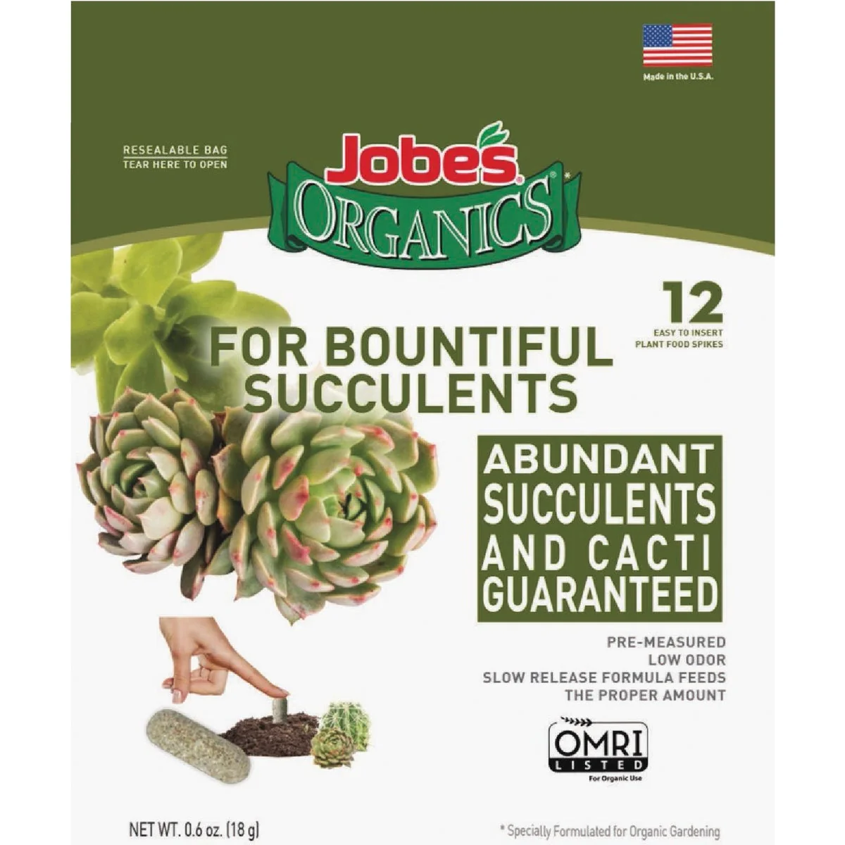 Original Jobe's Organics For Bountiful Succulents 12-Pack World-Class