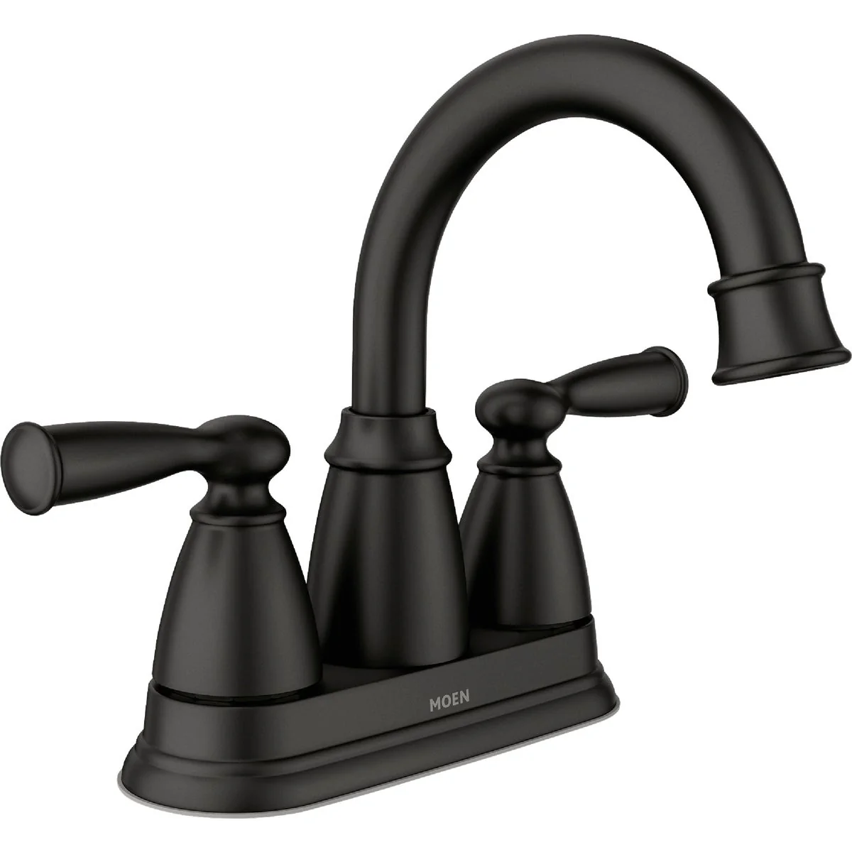 Artisan Moen Banbury 2-Handle Lever High Arc Centerset Bathroom Faucet Matte Black Classic