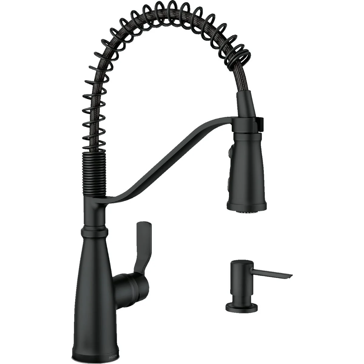 Authentic Moen Nolia 1-Handle Pull-Down Widespread Kitchen Faucet Matte Black Optimized