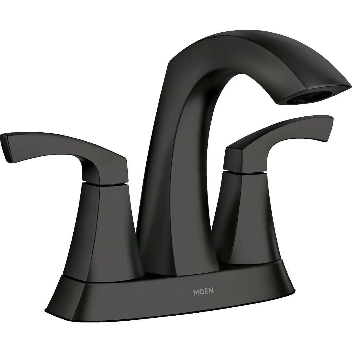 Enhanced Moen Lindor 2-Handle Lever Centerset Bathroom Faucet Matte Black Crafted