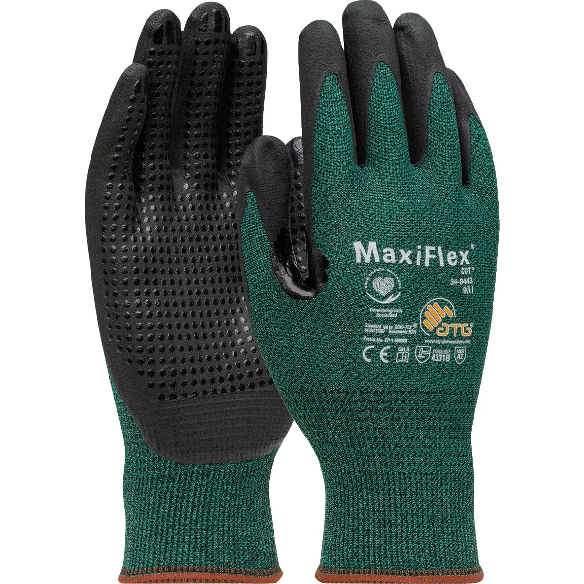 Natural MaxiFlex Men's Large Nitrile Coated Cut Resistant Glove Smart