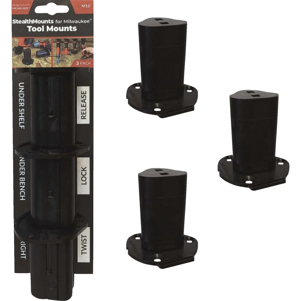 User-Friendly StealthMounts Tool Mounts for Milwaukee M12 3-Pack Superior
