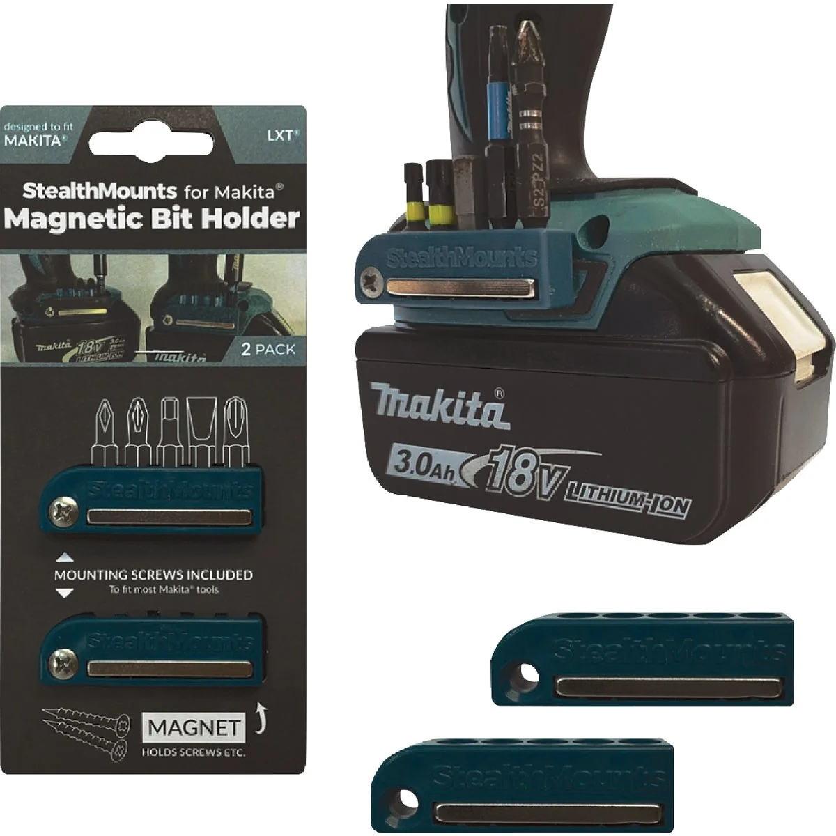 Casual StealthMounts Magnetic Bit Holders for Makita 18 40V 2-Pack Exceptional