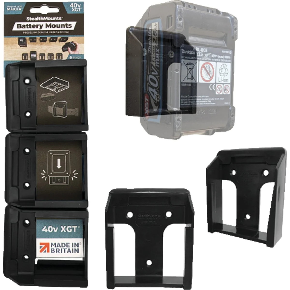 Detailed StealthMounts Battery Mounts for Makita 40V XGT 6-Pack Functional