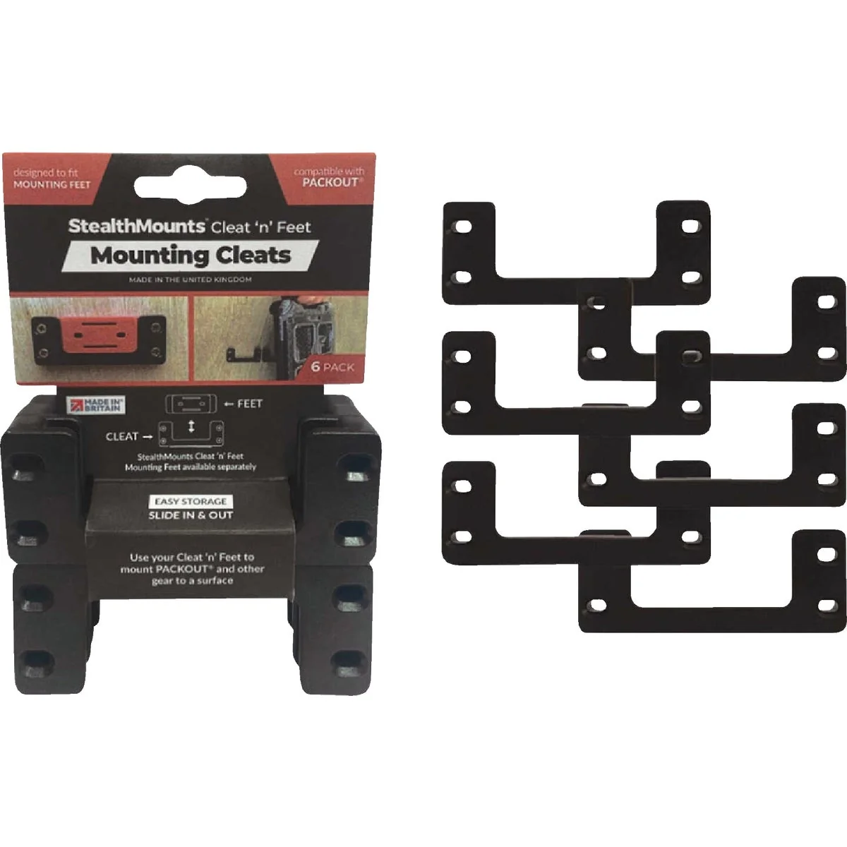 Innovative StealthMounts Cleat n' Feet Mounting Cleats Compatible with Milwaukee PACKOUT 6-Pack Long-Lasting