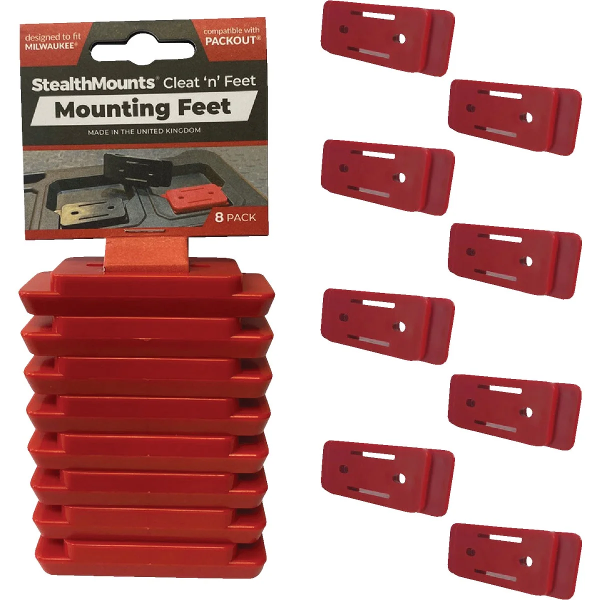 Green StealthMounts Adapter Feet Compatible with Packout 8-Pack Versatile