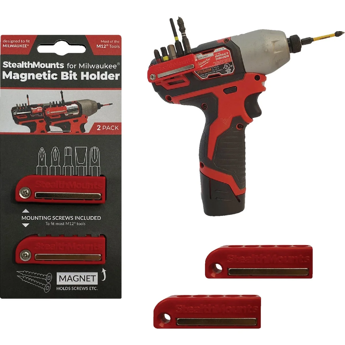 Quality StealthMounts Magnetic Bit Holders for Milwaukee M12 2-Pack Efficient